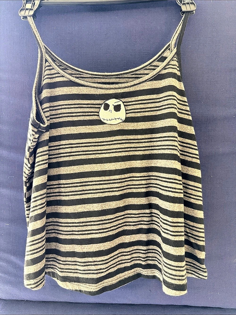 Disney Striped Tank Top in Black & Beige